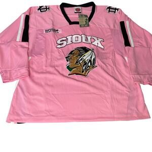 NWT Vintage University of North Dakota Fighting Sioux PINK WCHA Hockey Jersey XL